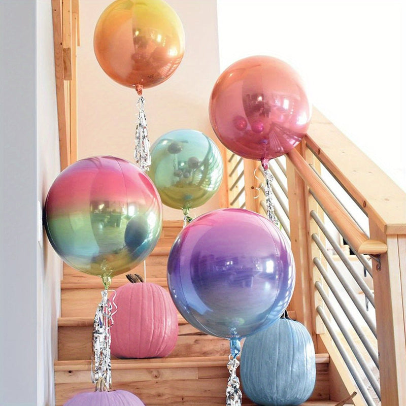 5 Piezas de Hermosos Globos Redondos 3D Degradado - Sin Necesidad de Electricidad, Perfectos para Cumpleaños, Bodas, Fiestas de Verano & Decoración de Habitaciones Estéticas (Mayores de 14 Años) - SACASUSA