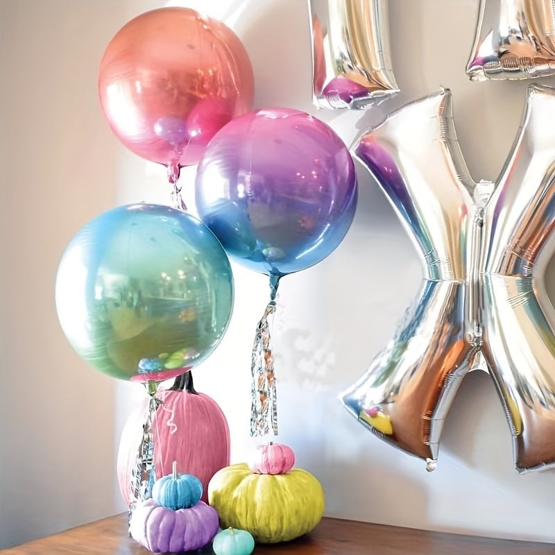 5 Piezas de Hermosos Globos Redondos 3D Degradado - Sin Necesidad de Electricidad, Perfectos para Cumpleaños, Bodas, Fiestas de Verano & Decoración de Habitaciones Estéticas (Mayores de 14 Años) - SACASUSA