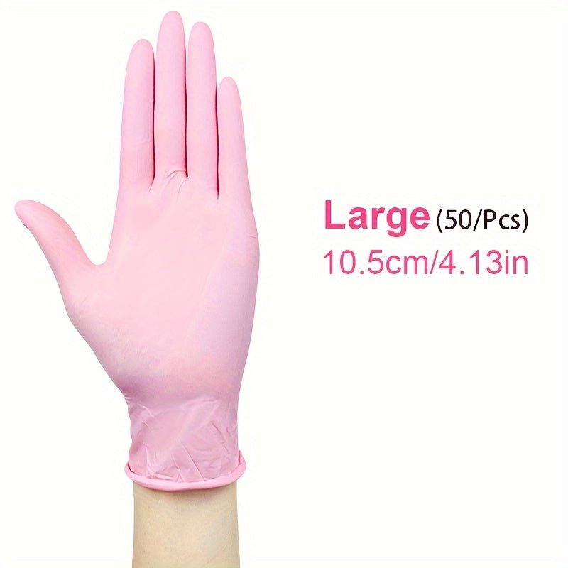 50pcs Guantes de Nitrilo Versátiles- Sin Polvo, Sin Látex, Impermeables y Resistentes al Aceite con Agarre Texturizado, Ideal para Manipulación de Alimentos & Tareas Industriales, Ambidiestros y Multicolores - SACASUSA