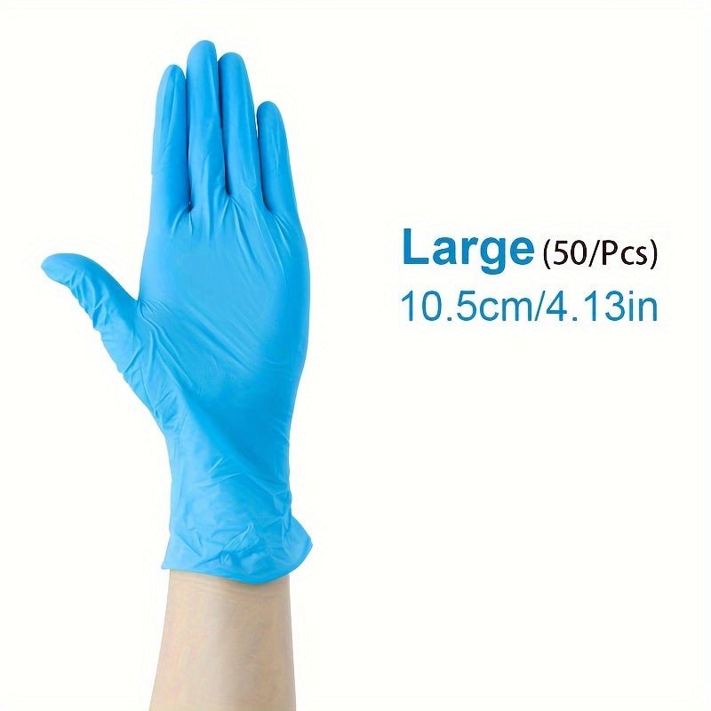 50pcs Guantes de Nitrilo Versátiles- Sin Polvo, Sin Látex, Impermeables y Resistentes al Aceite con Agarre Texturizado, Ideal para Manipulación de Alimentos & Tareas Industriales, Ambidiestros y Multicolores - SACASUSA