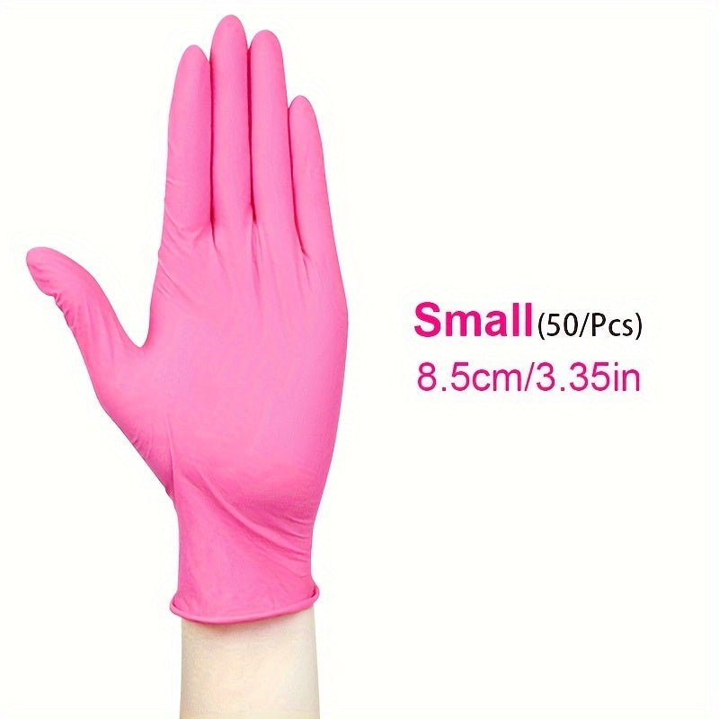 50pcs Guantes de Nitrilo Versátiles- Sin Polvo, Sin Látex, Impermeables y Resistentes al Aceite con Agarre Texturizado, Ideal para Manipulación de Alimentos & Tareas Industriales, Ambidiestros y Multicolores - SACASUSA