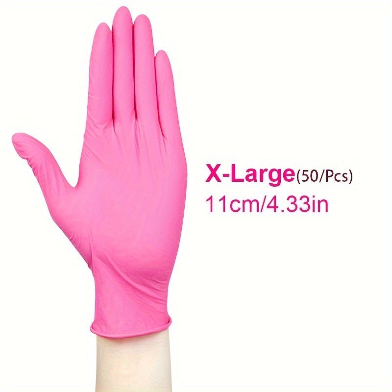 50pcs Guantes de Nitrilo Versátiles- Sin Polvo, Sin Látex, Impermeables y Resistentes al Aceite con Agarre Texturizado, Ideal para Manipulación de Alimentos & Tareas Industriales, Ambidiestros y Multicolores - SACASUSA