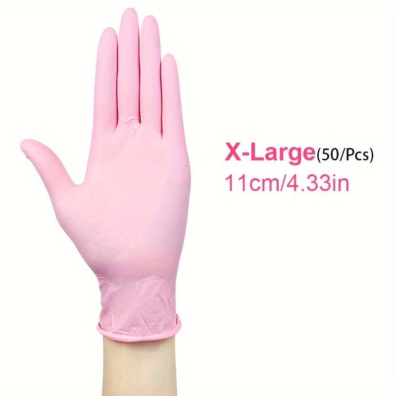 50pcs Guantes de Nitrilo Versátiles- Sin Polvo, Sin Látex, Impermeables y Resistentes al Aceite con Agarre Texturizado, Ideal para Manipulación de Alimentos & Tareas Industriales, Ambidiestros y Multicolores - SACASUSA