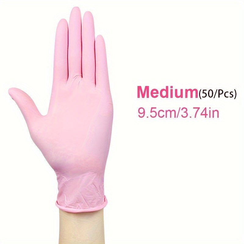 50pcs Guantes de Nitrilo Versátiles- Sin Polvo, Sin Látex, Impermeables y Resistentes al Aceite con Agarre Texturizado, Ideal para Manipulación de Alimentos & Tareas Industriales, Ambidiestros y Multicolores - SACASUSA