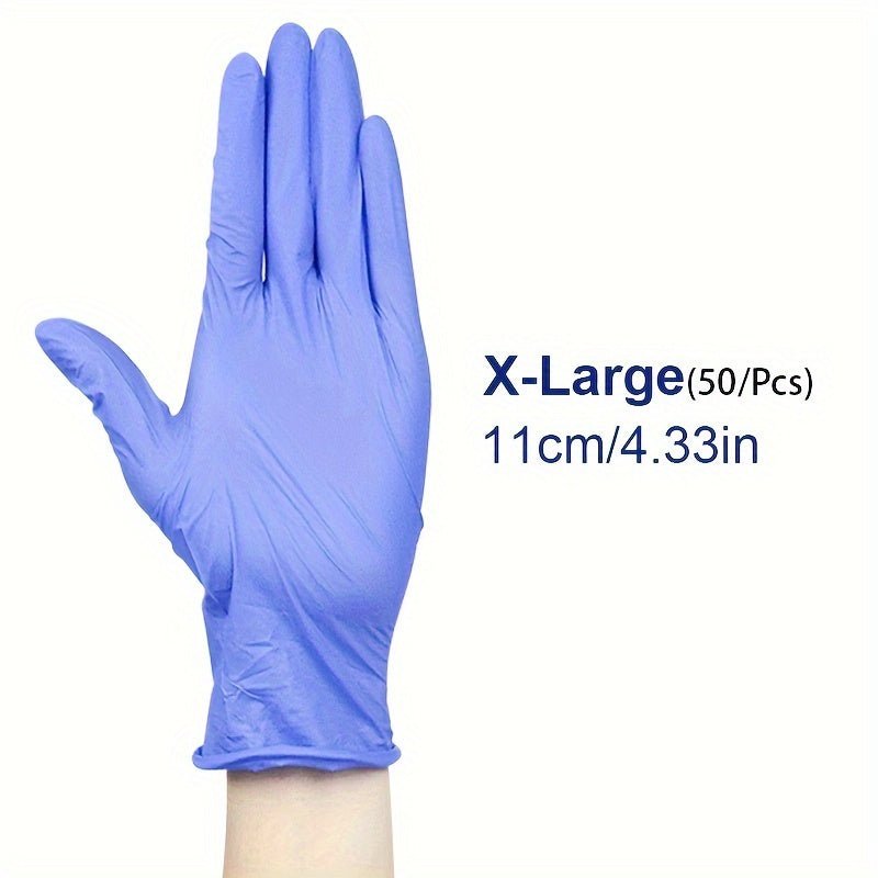 50pcs Guantes de Nitrilo Versátiles- Sin Polvo, Sin Látex, Impermeables y Resistentes al Aceite con Agarre Texturizado, Ideal para Manipulación de Alimentos & Tareas Industriales, Ambidiestros y Multicolores - SACASUSA