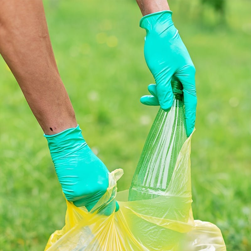 50pcs Guantes de Nitrilo Versátiles- Sin Polvo, Sin Látex, Impermeables y Resistentes al Aceite con Agarre Texturizado, Ideal para Manipulación de Alimentos & Tareas Industriales, Ambidiestros y Multicolores - SACASUSA