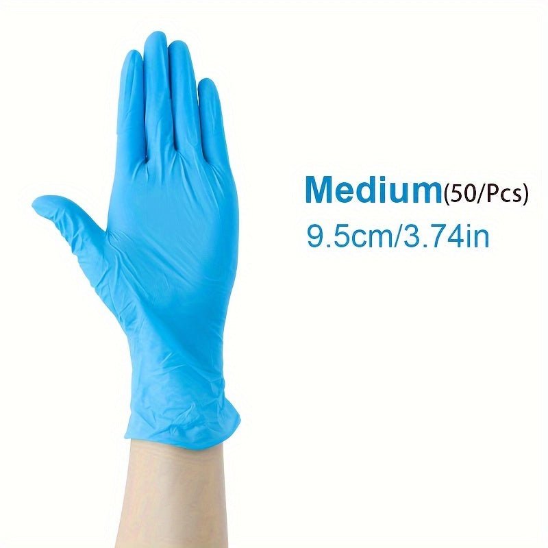 50pcs Guantes de Nitrilo Versátiles- Sin Polvo, Sin Látex, Impermeables y Resistentes al Aceite con Agarre Texturizado, Ideal para Manipulación de Alimentos & Tareas Industriales, Ambidiestros y Multicolores - SACASUSA