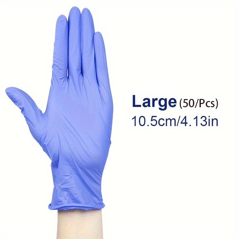 50pcs Guantes de Nitrilo Versátiles- Sin Polvo, Sin Látex, Impermeables y Resistentes al Aceite con Agarre Texturizado, Ideal para Manipulación de Alimentos & Tareas Industriales, Ambidiestros y Multicolores - SACASUSA