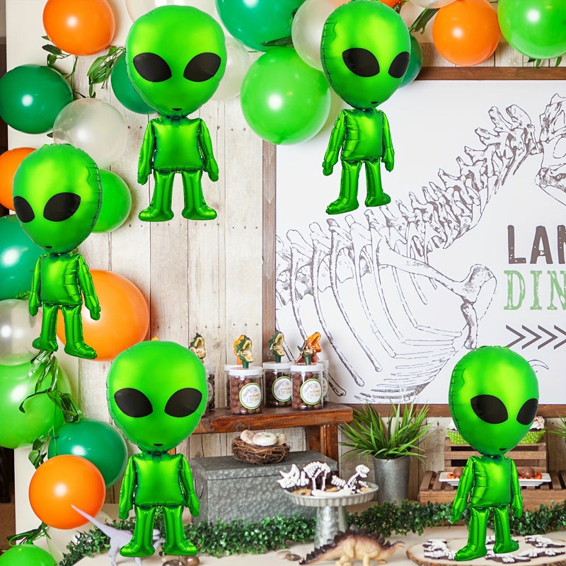 6 piezas de Globos Inflables de Extraterrestres de 31.5 Pulgadas: Alta Calidad de Aluminio, Auto-Sellado, Perfecto para Festividades con Tema Espacial, Adecuado para Mayores de 14 Años, No Requiere Electricidad - SACASUSA