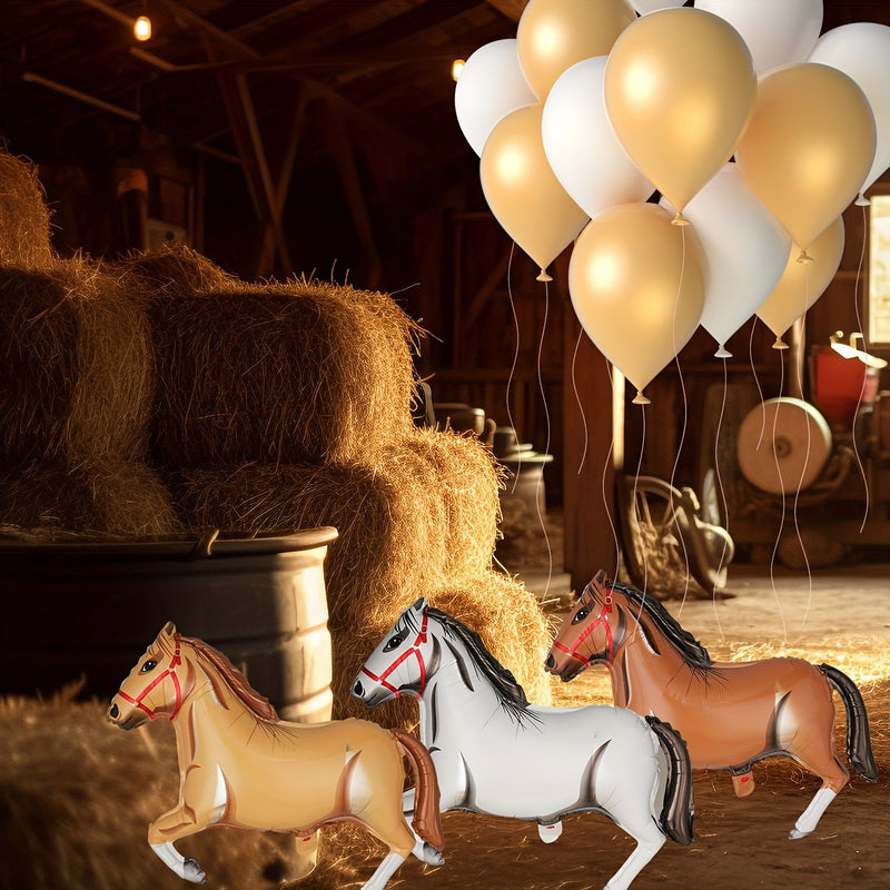 "8pc Grandes Globos Temáticos de Caballo, 32,68"", Auto-sellado, Sin electricidad, Perfecto para una Fiesta de Cumpleaños Festiva al Estilo del Oeste, Ideal para Mayores de 14 Años" - SACASUSA