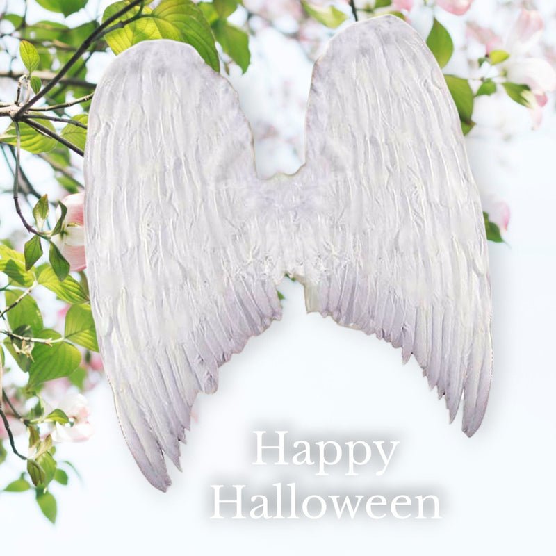 Alas de ángel de plumas blancas grandes hechas a mano Halloween para accesorios fotográficos, cosplay, adultos con Halo gratis - SACASUSA