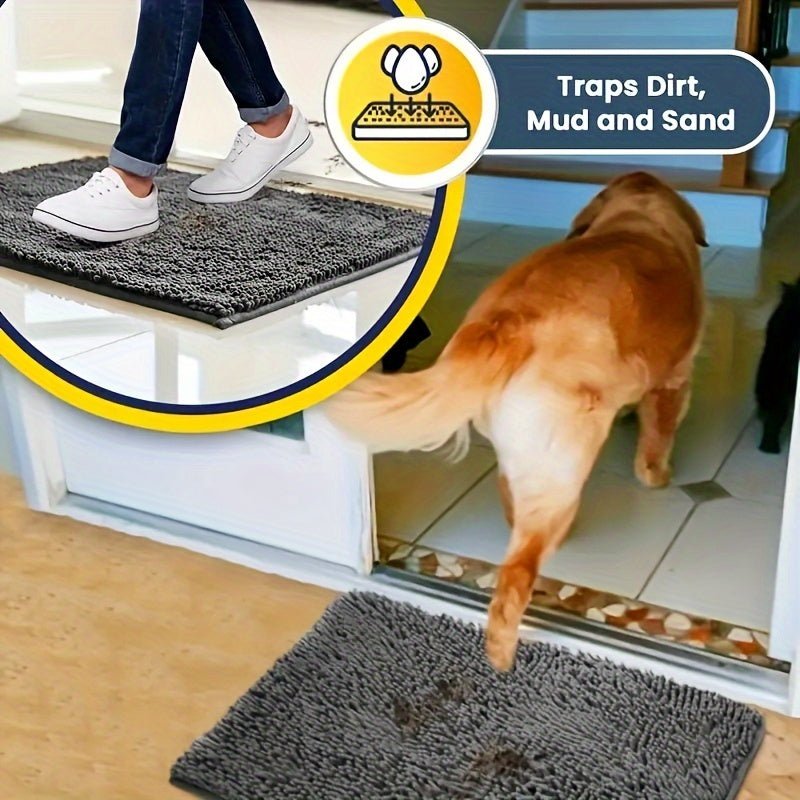 Alfombra de Perro Lavable de PE con Estampado Floral - Absorbe Humedad y Suciedad, Superficie Antideslizante, Microfibra, Ideal para Perros Pequeños a Medianos - SACASUSA