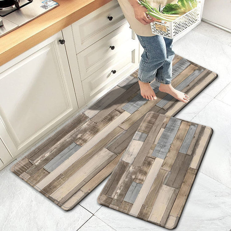 Alfombra Retro Antideslizante con Patrón de Madera: Cómoda, Absorbente para Todas las Habitaciones, Mejora la Decoración con Estilo - SACASUSA