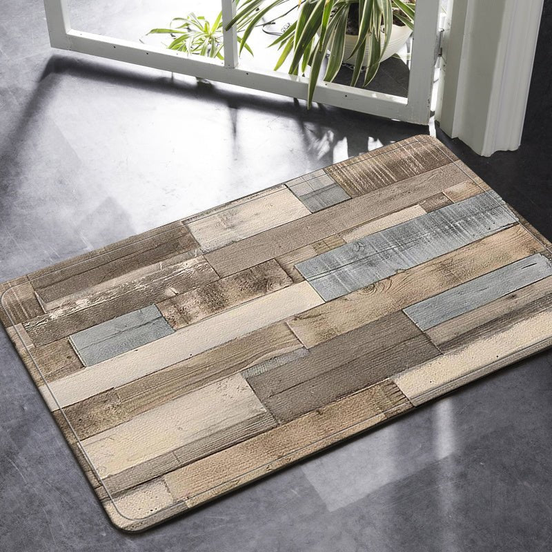 Alfombra Retro Antideslizante con Patrón de Madera: Cómoda, Absorbente para Todas las Habitaciones, Mejora la Decoración con Estilo - SACASUSA