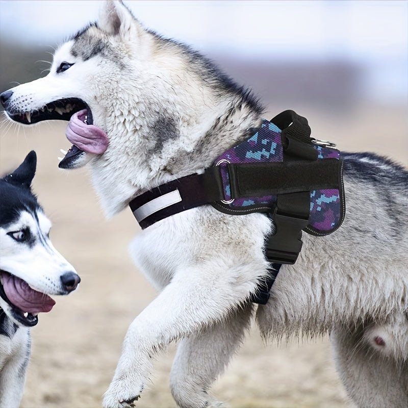 Arnés Para Perros, Chaleco Reflectante Para Perros Sin Tirones, Arnés Ajustable Transpirable Para Mascotas Con Asa Para Exteriores - SACASUSA