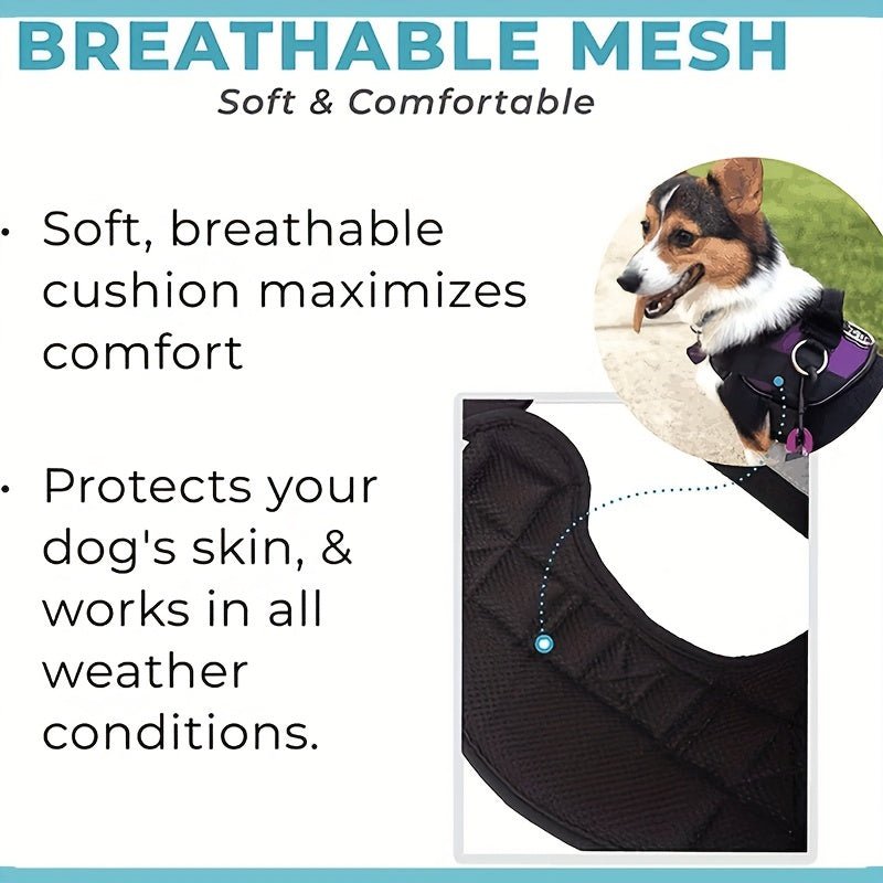 Arnés Para Perros, Chaleco Reflectante Para Perros Sin Tirones, Arnés Ajustable Transpirable Para Mascotas Con Asa Para Exteriores - SACASUSA