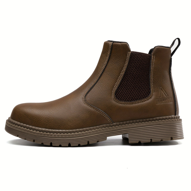 Botas De Seguridad De Trabajo Antideslizante Para Hombres Con Punta De Acero A Prueba De Pinchazos, Botas Chelsea Para Construcción Industrial, Trabajo Al Aire Libre - SACASUSA