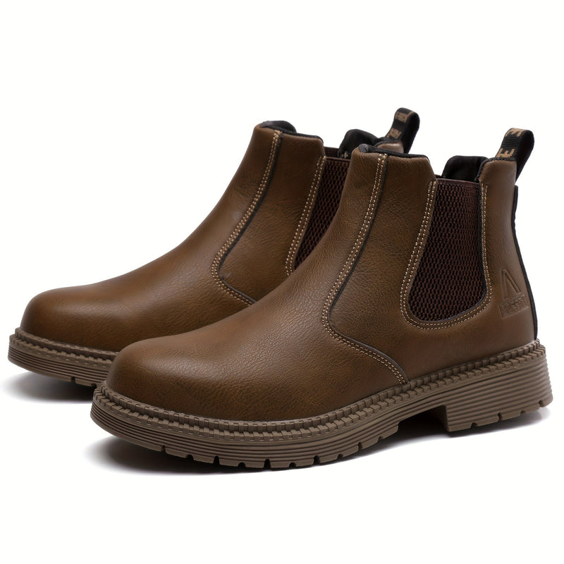 Botas De Seguridad De Trabajo Antideslizante Para Hombres Con Punta De Acero A Prueba De Pinchazos, Botas Chelsea Para Construcción Industrial, Trabajo Al Aire Libre - SACASUSA