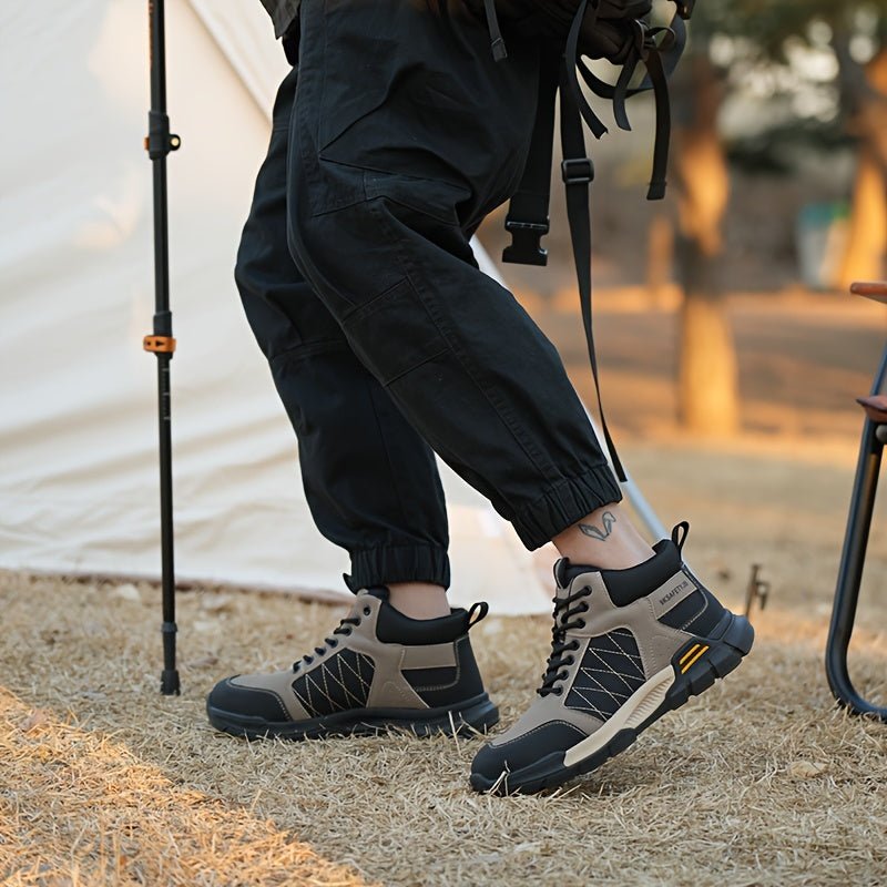 Botas De Seguridad Para El Trabajo De Construcción Industrial Duraderas Con Puntera De Acero Y Resistencia A La Perforación Y Al Deslizamiento Para Hombres, Con Cordones - SACASUSA