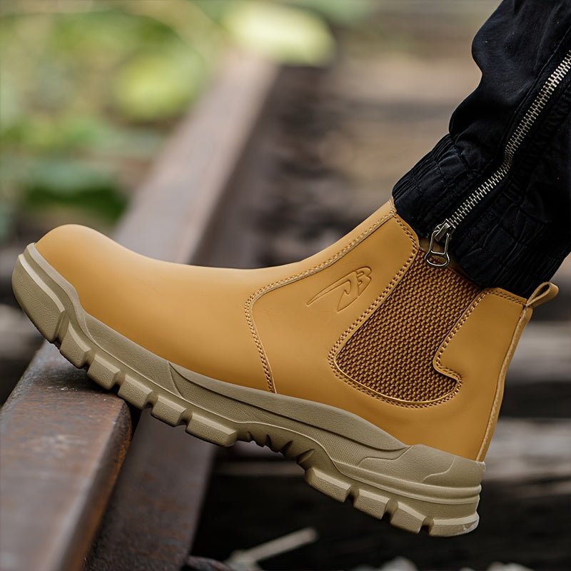 Botas De Trabajo De Moda Para Hombres Con Punta De Acero Alta Y Sólida, Casuales Cómodas Y Duraderas Antideslizantes Para Actividades Al Aire Libre - SACASUSA