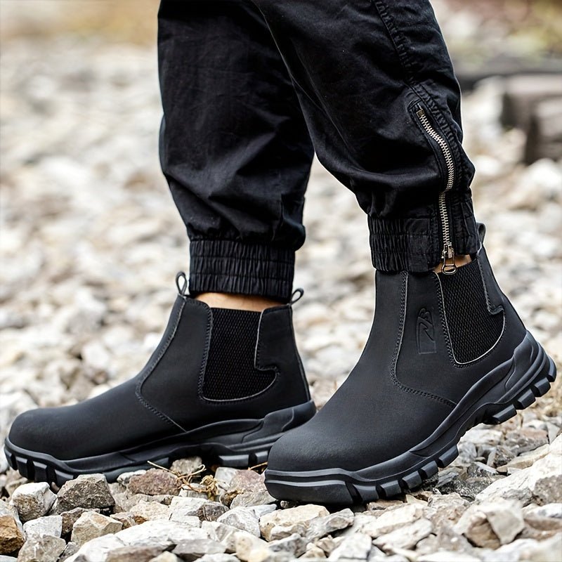 Botas De Trabajo De Moda Para Hombres Con Punta De Acero Alta Y Sólida, Casuales Cómodas Y Duraderas Antideslizantes Para Actividades Al Aire Libre - SACASUSA