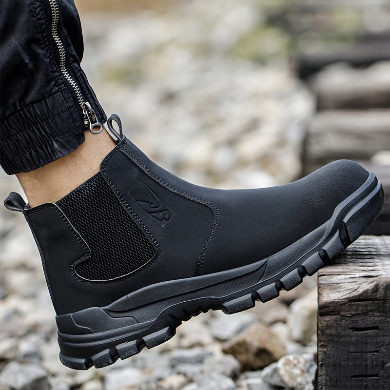 Botas De Trabajo De Moda Para Hombres Con Punta De Acero Alta Y Sólida, Casuales Cómodas Y Duraderas Antideslizantes Para Actividades Al Aire Libre - SACASUSA