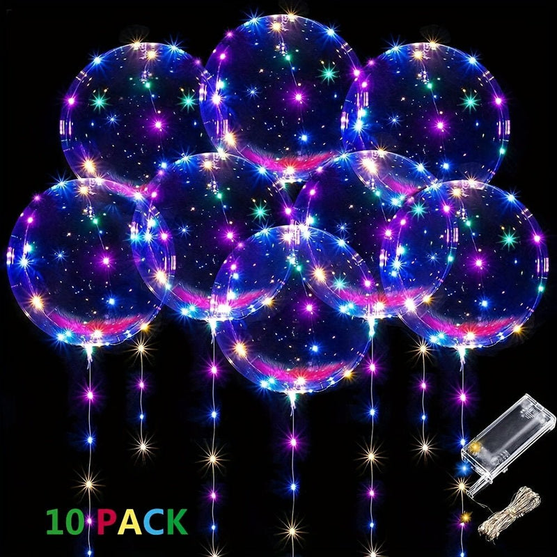 Brillantes Globos LED de 20 pulgadas en Múltiples Juegos. Perfectos para todas las Ocasiones, tanto Interior como Exterior. Crean un Ambiente Festivo. Baterías No Incluidas - SACASUSA