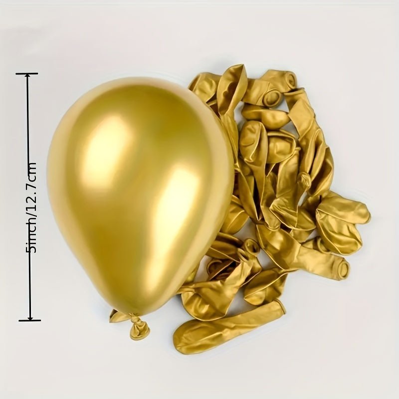 Brillo en Tus Celebraciones: 50pcs, Globos de Latex Metálicos Vibrantes de 5 Pulgadas - Perfectos para cualquier Evento, Apropiados para todas las Edades desde 14+ - SACASUSA