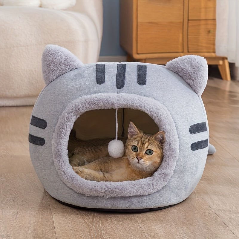 Cama Para Gatos Cama Para Perros Cama Para Mascotas Cama Semicerrada Fondo Antideslizante Cama Para Dormir Para Mascotas Lavable Y Suave Y Cálida - SACASUSA