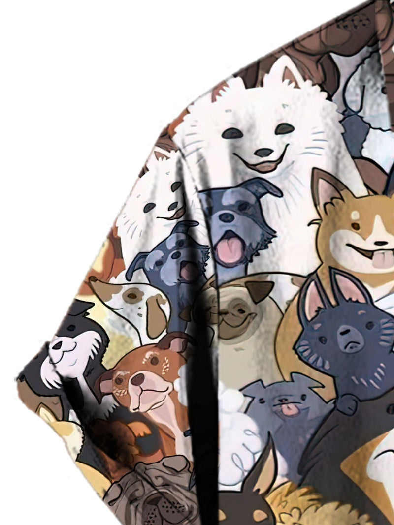 Camisa De Manga Corta Con Botones En V Y Estampado De Animales En 3D Para Hombre, Ropa De Verano Para Hombre, con Gráficos Casuales, ropa de Novedad Para Hombre - SACASUSA