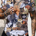 Camisa De Manga Corta Con Botones En V Y Estampado De Animales En 3D Para Hombre, Ropa De Verano Para Hombre, con Gráficos Casuales, ropa de Novedad Para Hombre - SACASUSA