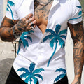 Camisa Hawaiana Clásica y Moderna para Hombre - Estampado Vibrante de Palma 3D, Tela Duradera y Fácil de Cuidar, Ajuste Cómodo, Ideal para Verano y Pijama - SACASUSA