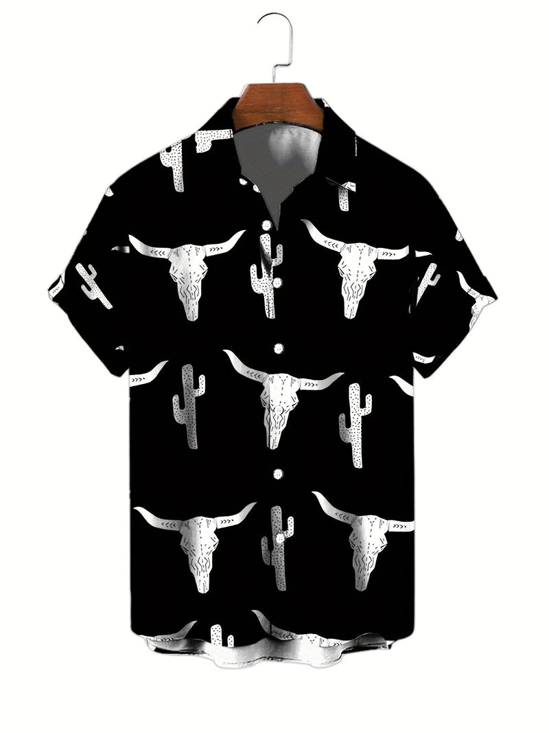 Camisa Hawaiana de Verano para Hombre | Estampado 3D de Calavera | Top Gráfico Casual y Duradero - SACASUSA