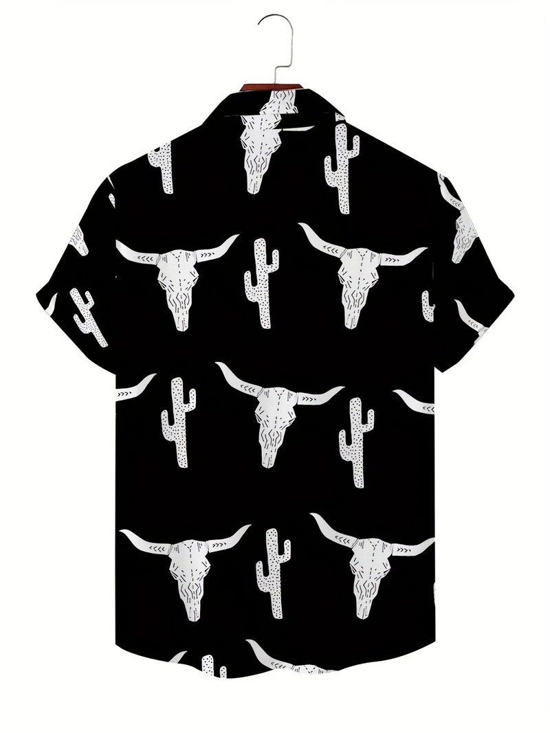 Camisa Hawaiana de Verano para Hombre | Estampado 3D de Calavera | Top Gráfico Casual y Duradero - SACASUSA