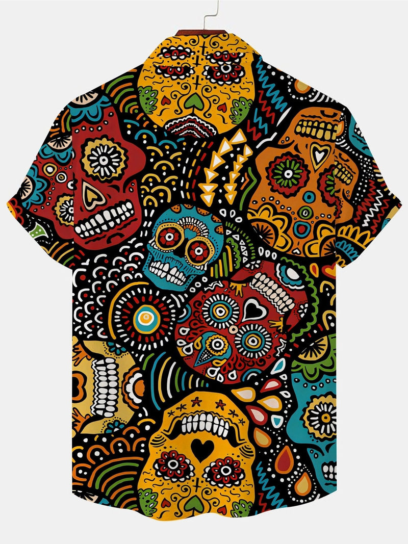 Camisas hawaianas con botones y cuello en V de manga corta con estampado 3D, ropa de verano para hombre, con gráficos y diseños novedosos - SACASUSA