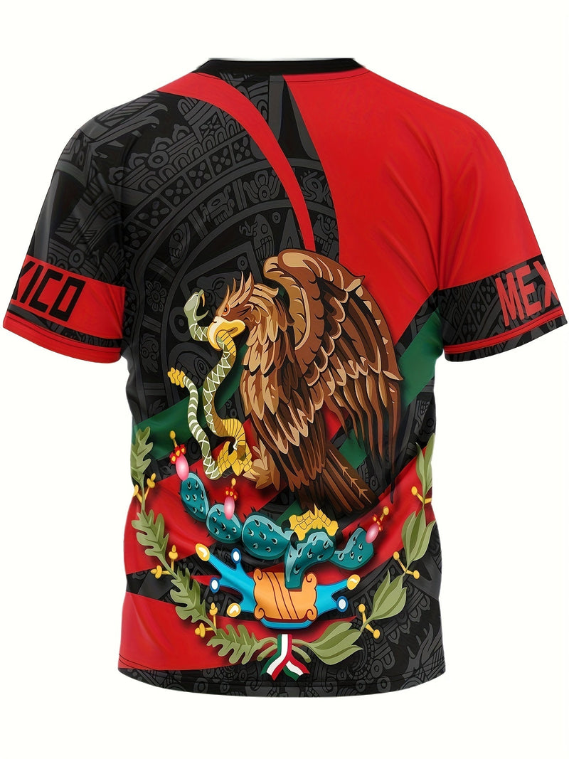 camiseta activa con cuello redondo y Estampado de águila para hombre, playeras informales y cómodas para verano, ropa para hombre, remera para entrenamiento diario en el gimnasio y correr - SACASUSA