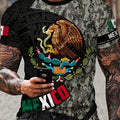 Camiseta Casual para Hombre con Cuello Redondo - Duradera y Fácil de Mantener con Estampado Geométrico Retro de México para Uso Diario y Resort - SACASUSA