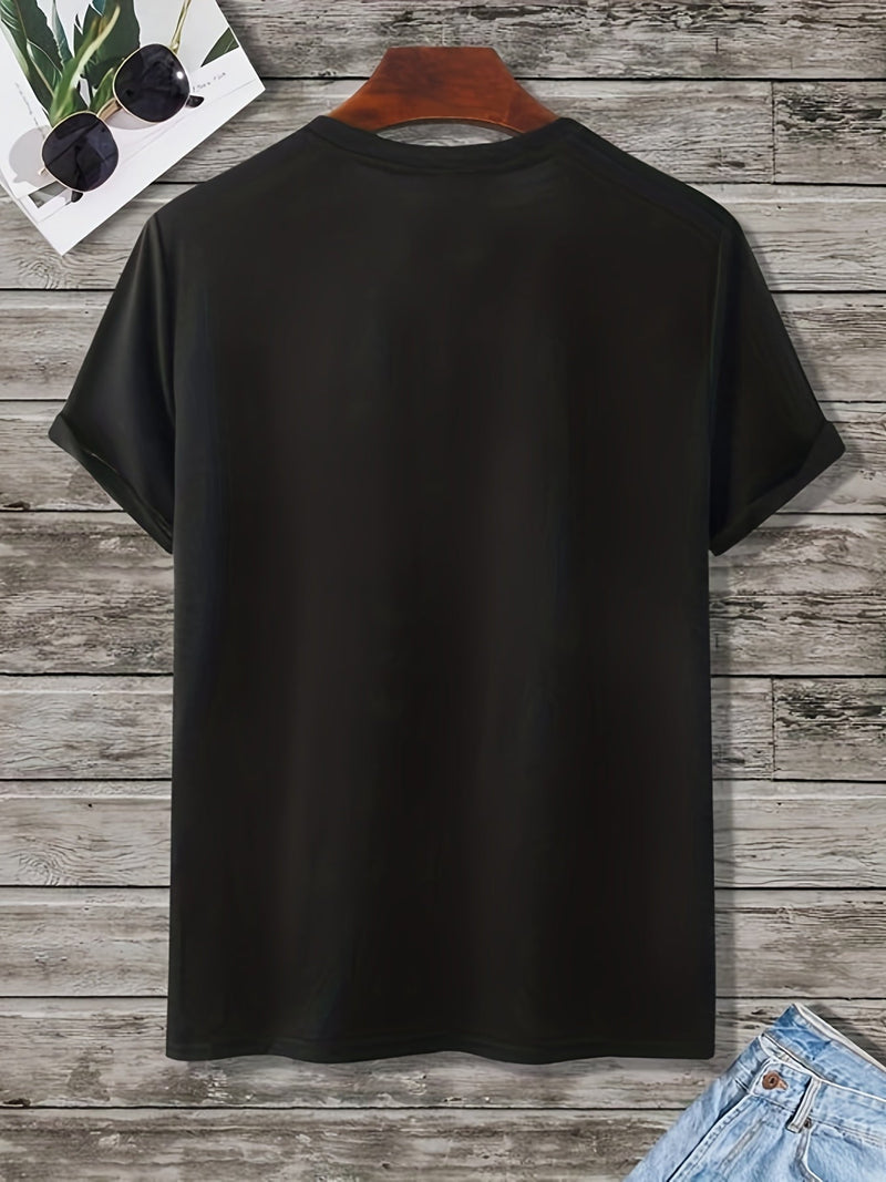 Camiseta creativa con estampado gráfico de letras de "MÉXICO" para hombre, casual de manga corta con cuello redondo, excelente regalo para este verano para relucirlo al aire libre - SACASUSA