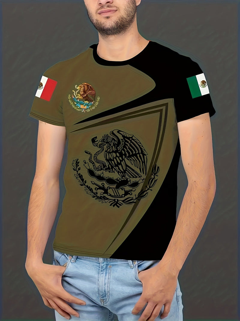 Camiseta De Cuello Redondo Gráfica De Varios Estilos De México 3D Impresión De Verano, Regalo Especial Para Hombres - SACASUSA