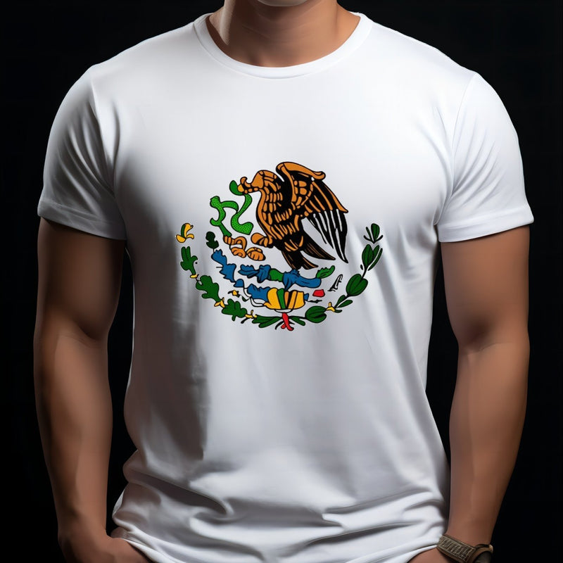 Camisetas De Impresión De Elementos Mexicanos Para Hombres, Camiseta Casual De Cuello Redondo, Camiseta De Manga Corta Para El Verano - SACASUSA