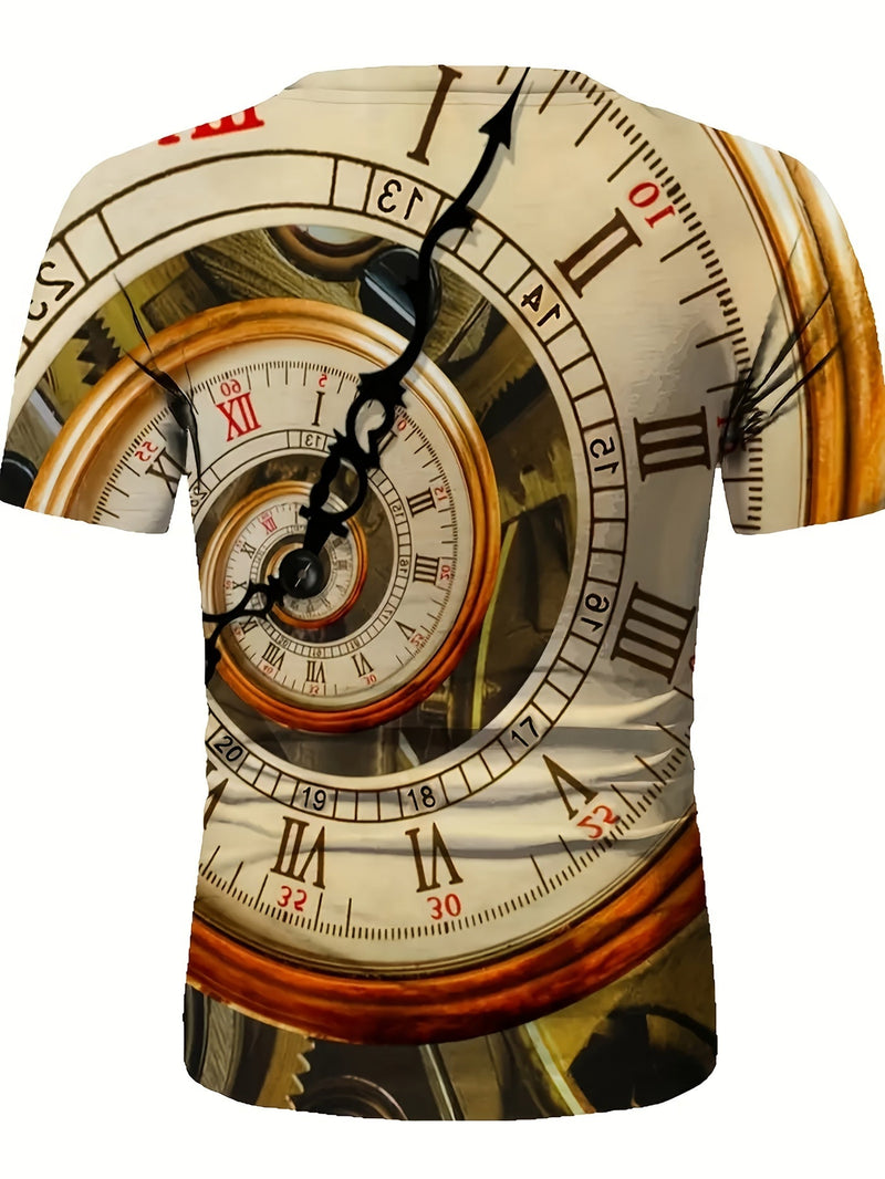 Camisetas Divertidas De Cuello Redondo Engranaje Criptográfico Con Impresión Abstracta De Reloj En 3D Para Hombre, Camisetas Gráficas Casuales, Camisetas De Manga Corta Ajustadas, Ropa De Verano Para Hombres, Pijamas Novedosos Para Hombres - SACASUSA