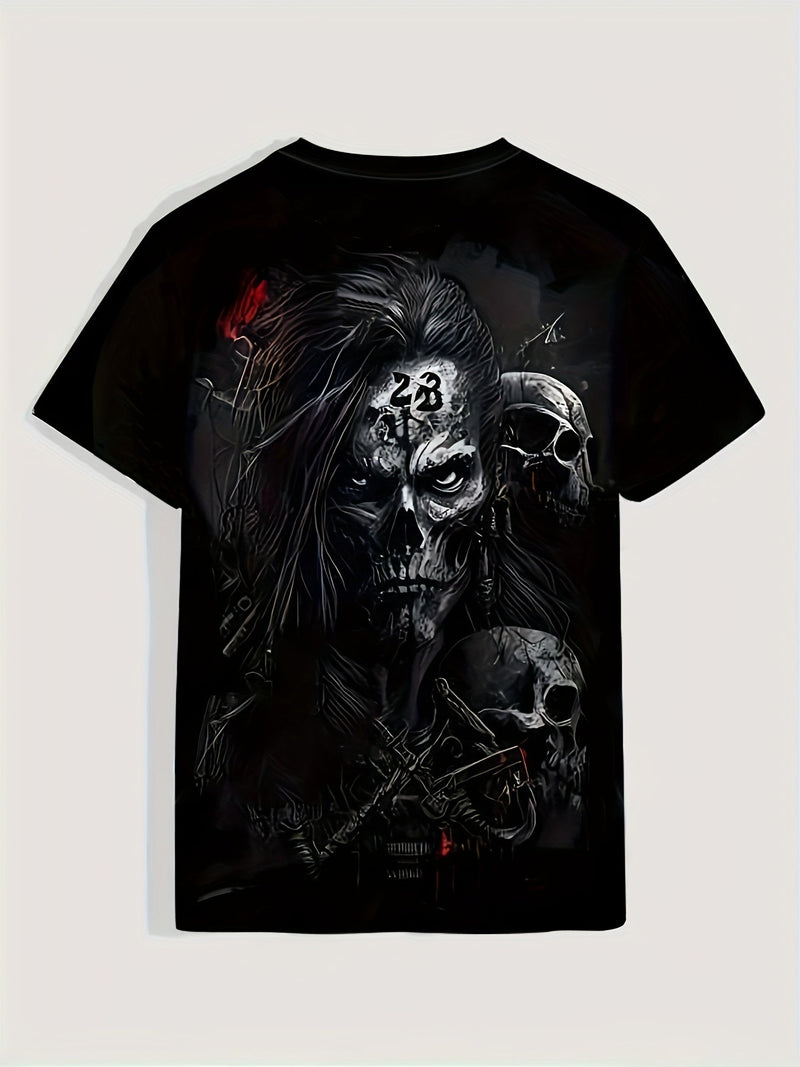 Camisetas Gráficas Casuales Para Hombres Para El Verano, Camisetas De Cuello Redondo Con Estampado De Calavera 3D, Camisetas Musculares, Ropa De Verano Elegante Y Moderna Para Hombres, Pijamas Novedosos Para Hombres - SACASUSA