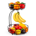 Canasta de Fruta de Hierro Premium de 2 Niveles: Organizador Multipropósito para el Hogar y la Cocina Con Gran Capacidad para Frutas, Verduras, Panes y Snacks - SACASUSA