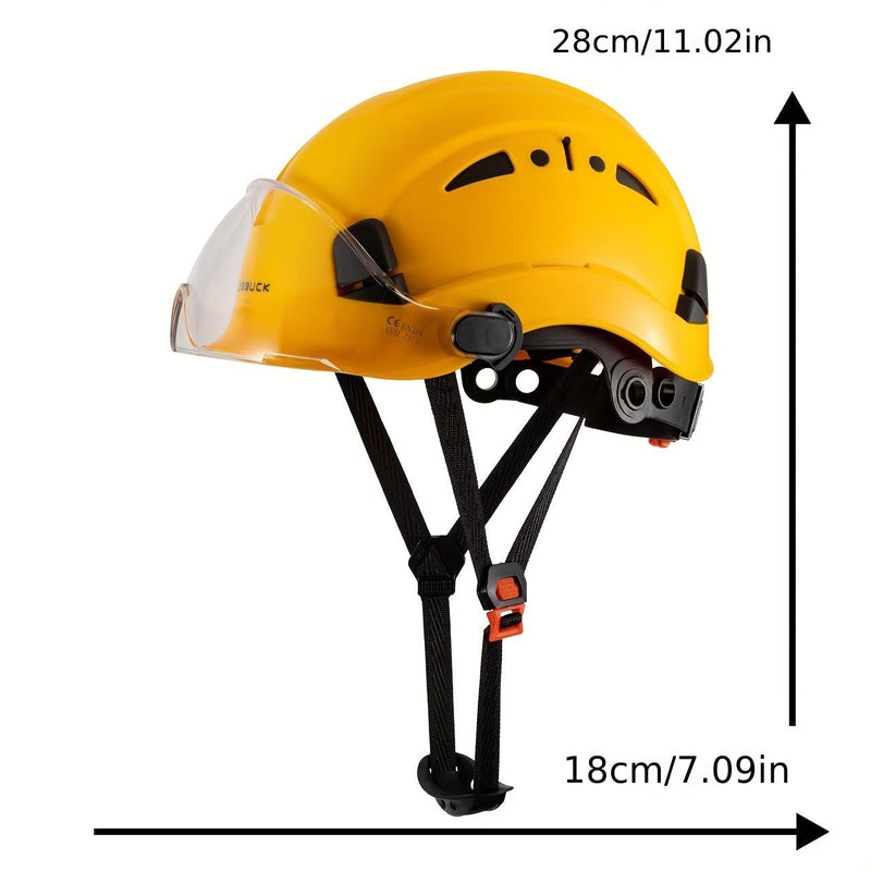 Casco De Seguridad Con Gafas, Casco De Construcción, Cascos Protectores ABS De Alta Calidad, Gorro De Trabajo Para Trabajar, Escalar, Montar A Caballo - SACASUSA