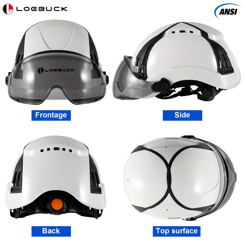 Casco de Seguridad LOEBUCK Liviano con Ventilación - Sombrero Duro Aprobado por ANSI Z89.1, Suspensión Ajustable de 6 Puntos, ABS Duradero para Trabajo Industrial y de Construcción - SACASUSA