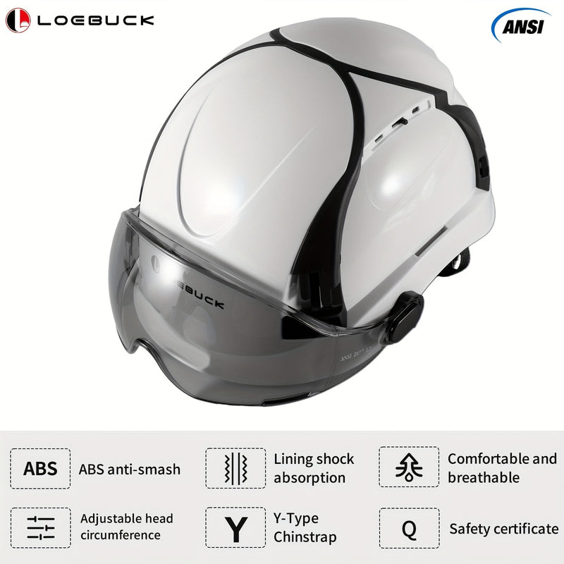 Casco de Seguridad LOEBUCK Liviano con Ventilación - Sombrero Duro Aprobado por ANSI Z89.1, Suspensión Ajustable de 6 Puntos, ABS Duradero para Trabajo Industrial y de Construcción - SACASUSA