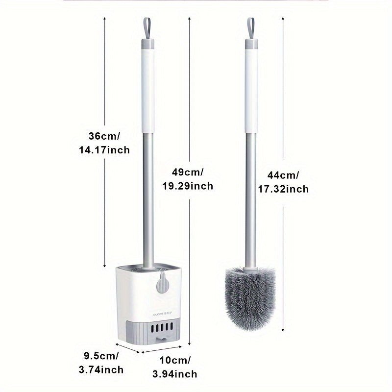 Cepillo de Toilette Montado en la Pared con Mango Largo: Limpieza Eficiente de Esquinas, No Necesita Electricidad, Con Soporte de Almacenamiento Fácil - SACASUSA