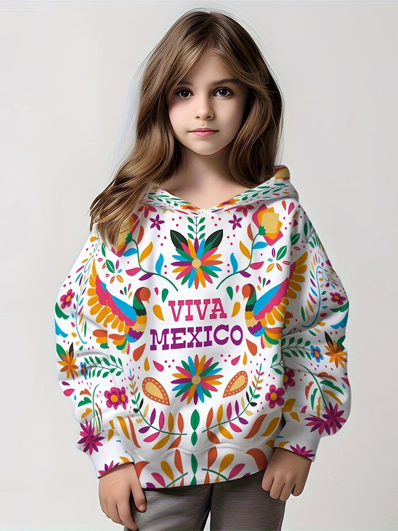 Chicas Creativas Con Patrón De Pintura Estilo Mexicano Sudaderas Con Capucha 3D De Manga Larga Regalo De Primavera Otoño - SACASUSA