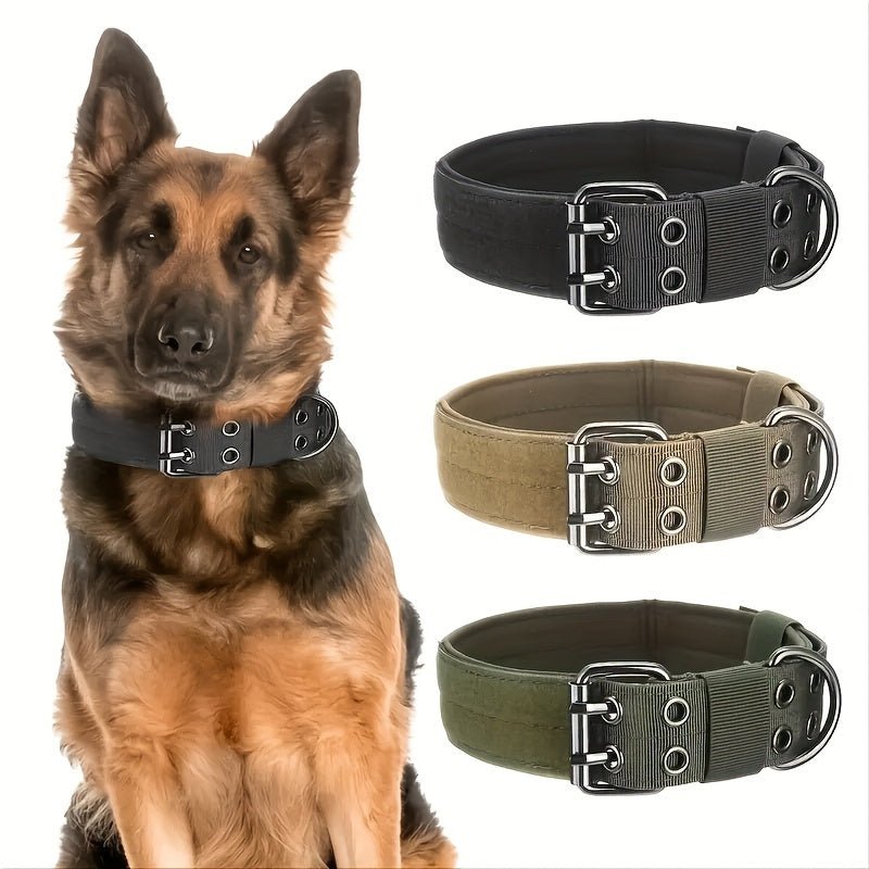 Collar táctico para perros resistente y elegante - Ajustable de nylon de alta resistencia para perros grandes, diseño de patrón elegante - SACASUSA