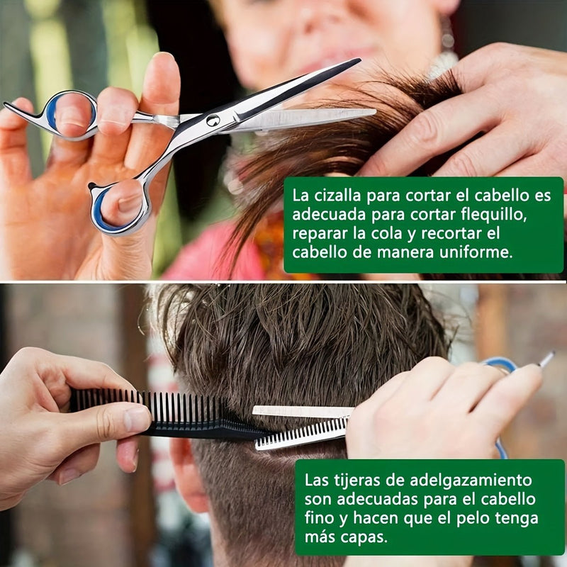 Conjunto de Corte de Cabello Unisex de Alta Calidad de 19 Piezas, Tijeras de Acero Afilado 420c, Peine para Estilo, Perfecto para Estilismo Profesional, Hombres y Mujeres - SACASUSA